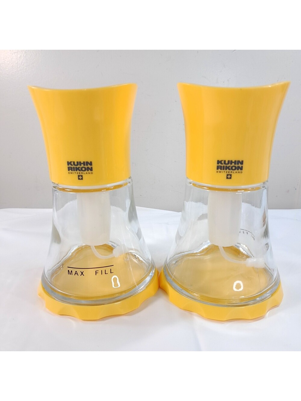KUHN RIKON Swiss Vase Mister Yellow Oil Vinegar Dispenser Spritzer Spray set 2